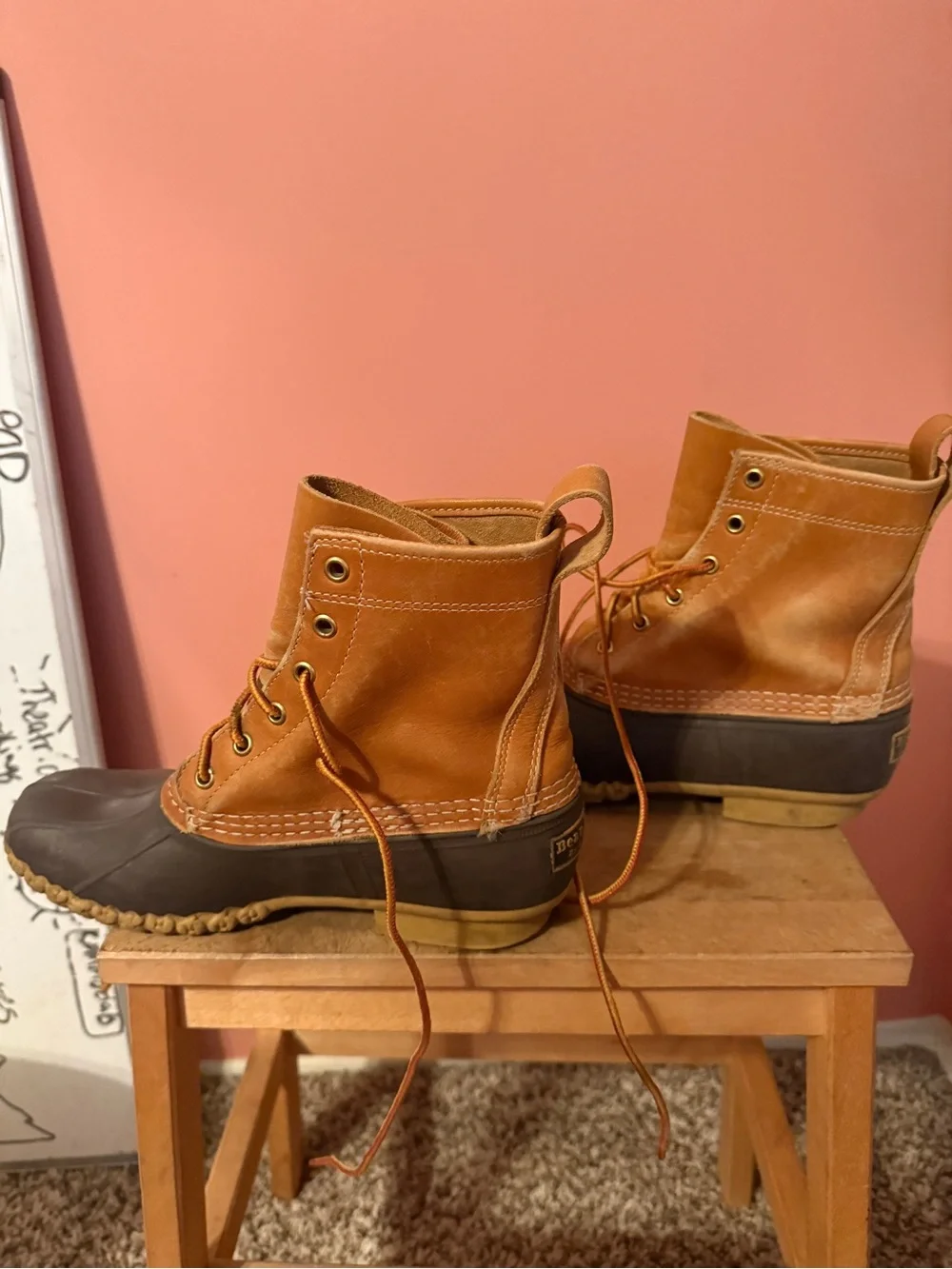 L.L. Bean Women's Brown Leather Bean Boots size 9